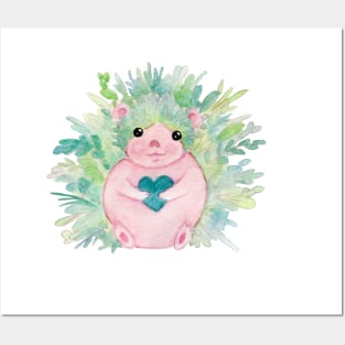 Leafy Hedgehog Posters and Art